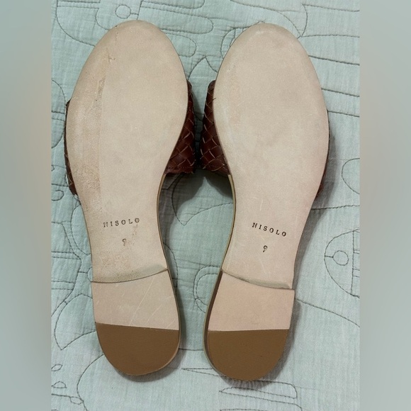 NEW Nisolo ISLA Slide Sandal Sz 9 Brandy Woven Leather - Picture 6 of 8